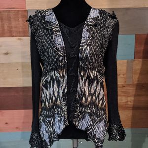 Alberto Makali Black and Silver Blouse